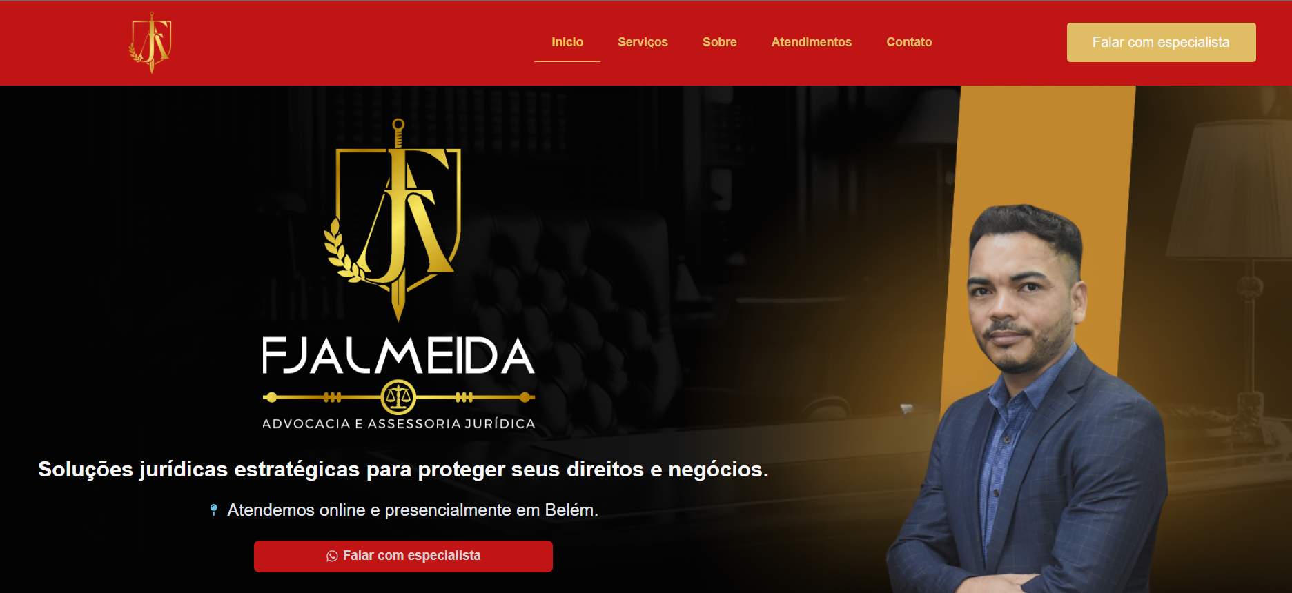 Captura de tela do projeto FJ Almeida