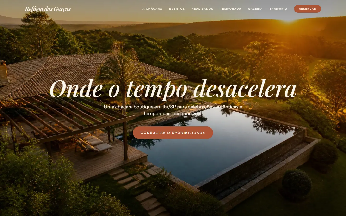 Captura de tela do projeto Refúgio das Garças